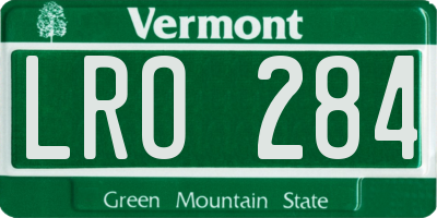 VT license plate LRO284