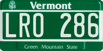 VT license plate LRO286
