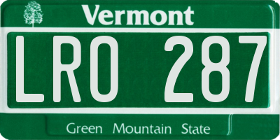 VT license plate LRO287