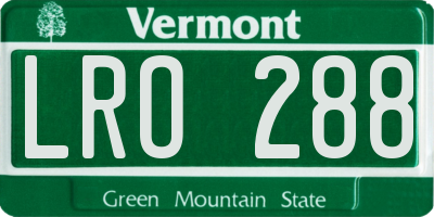 VT license plate LRO288