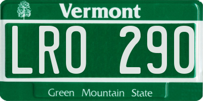 VT license plate LRO290