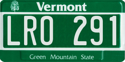 VT license plate LRO291