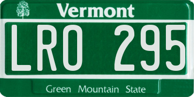 VT license plate LRO295