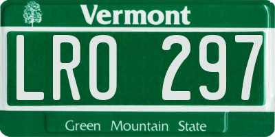 VT license plate LRO297