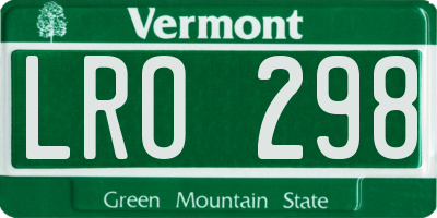 VT license plate LRO298