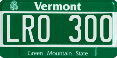 VT license plate LRO300