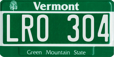 VT license plate LRO304