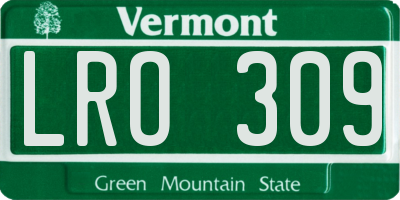 VT license plate LRO309