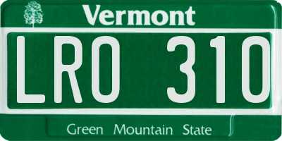 VT license plate LRO310