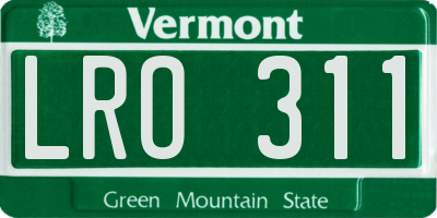 VT license plate LRO311