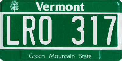 VT license plate LRO317