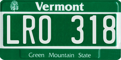 VT license plate LRO318