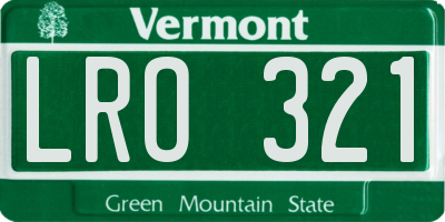 VT license plate LRO321