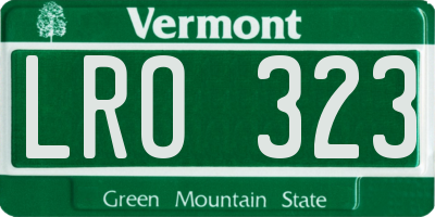 VT license plate LRO323