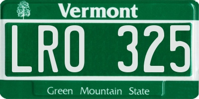 VT license plate LRO325