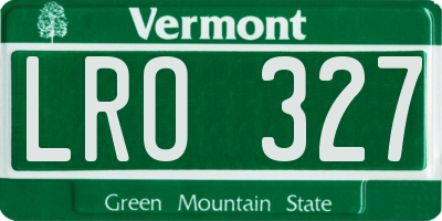 VT license plate LRO327