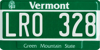 VT license plate LRO328
