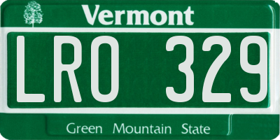 VT license plate LRO329