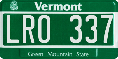 VT license plate LRO337