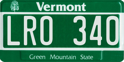 VT license plate LRO340