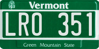 VT license plate LRO351