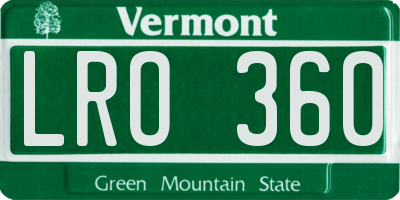 VT license plate LRO360