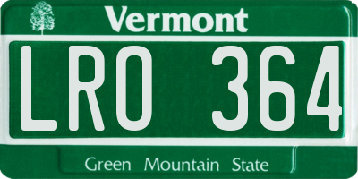 VT license plate LRO364