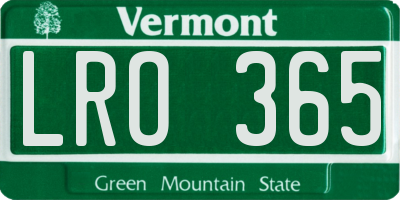 VT license plate LRO365
