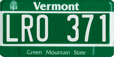 VT license plate LRO371