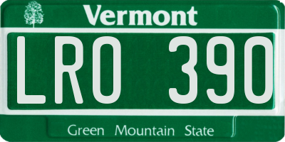VT license plate LRO390