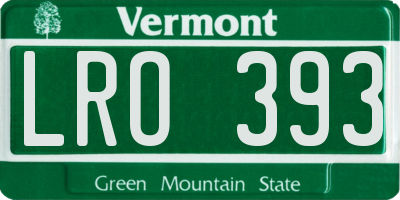 VT license plate LRO393