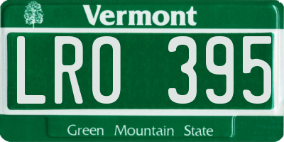 VT license plate LRO395