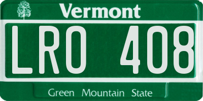 VT license plate LRO408
