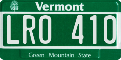 VT license plate LRO410
