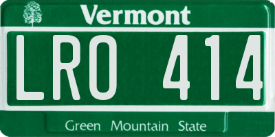 VT license plate LRO414