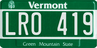 VT license plate LRO419
