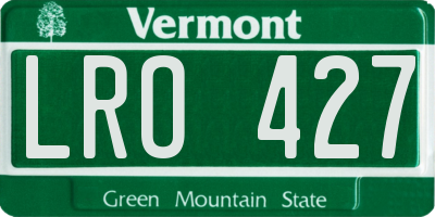 VT license plate LRO427