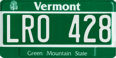 VT license plate LRO428