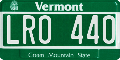 VT license plate LRO440