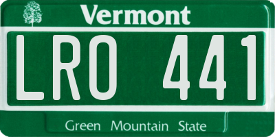 VT license plate LRO441