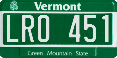 VT license plate LRO451