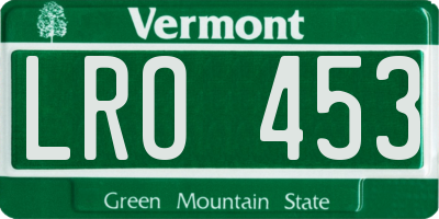 VT license plate LRO453