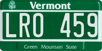 VT license plate LRO459