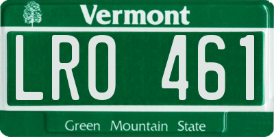 VT license plate LRO461