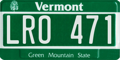 VT license plate LRO471