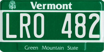 VT license plate LRO482