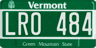 VT license plate LRO484