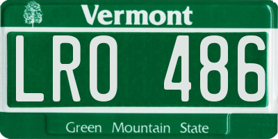 VT license plate LRO486