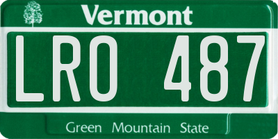 VT license plate LRO487