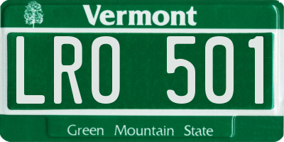 VT license plate LRO501